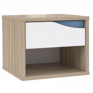 Тумба прикроватная Nove NOVK011 Forte Дуб Бьянко/Белый/Синий/Фиолетовый