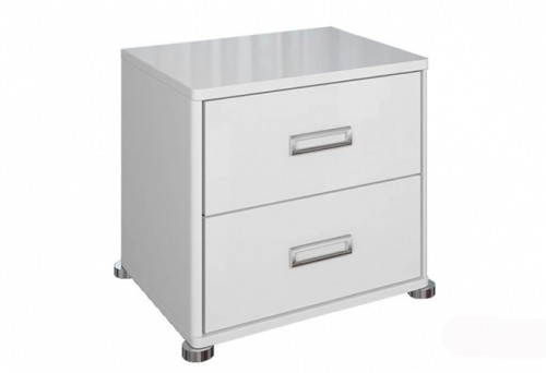 Приліжкова тумба 2ш Bella МіроМарк BL-52-WB Глянець білий