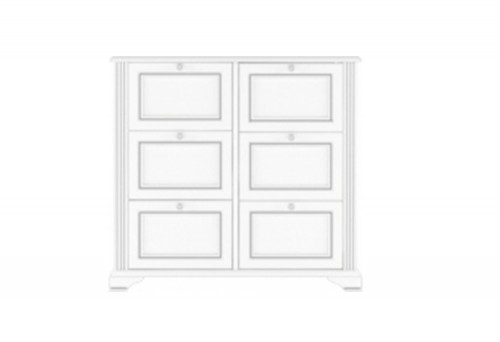 Тумба для обуви 6D вайт Гербор ясень снежный / сосна