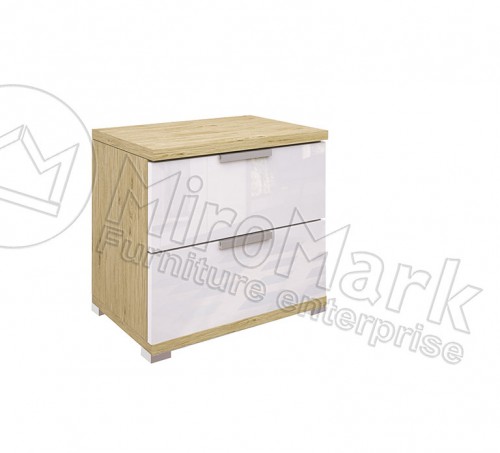 ​Тумба Верона 2шх МіроМарк Білий Глянець / Дуб Сан-Марино