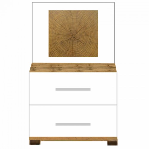 Тумба Приліжкова KOM2S Вудс БРВ Україна дуб Вотан / білий глянець