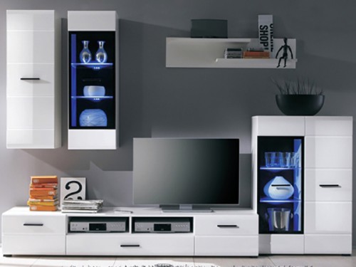 Вітальня Селін БРВ білий / білий глянець