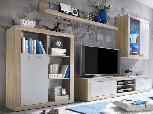 ​Вітальня Сансет БРВ дуб Сонома / білий