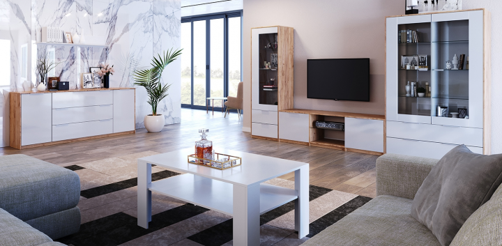 Вітальня MiroMark Асті Дуб Крафт / Глянець Білий