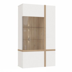 Витрина Bianko BIKV621R правая Forte Дуб Бьянко/Белый глянец