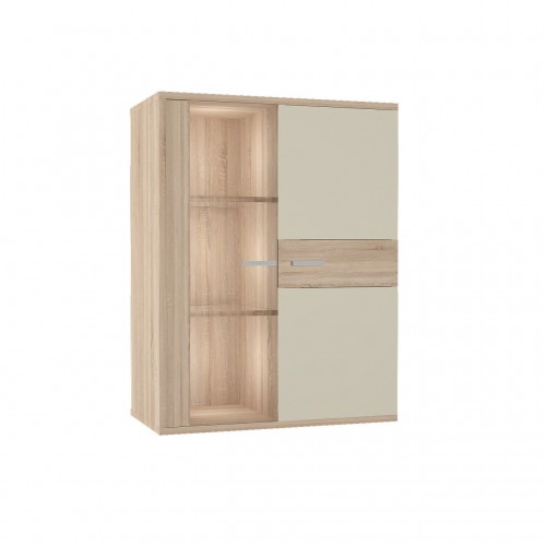 Вітрина навісна ліва Cleo С Blonski дуб Сонома/цукровий глянець