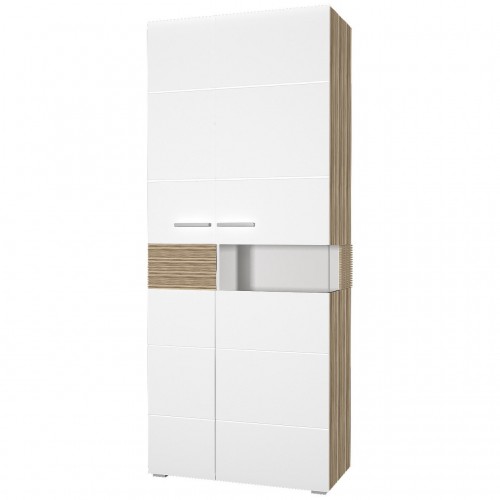 Шафа-вітрина права Comforti F Blonski дуб сонома трюфель/білий глянець 