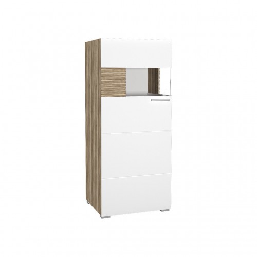 Шафа-вітрина ліва Comforti J Blonski дуб сонома трюфель/білий глянець 
