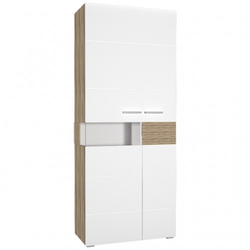 Шафа-вітрина ліва Comforti X Blonski дуб сонома трюфель/білий глянець 