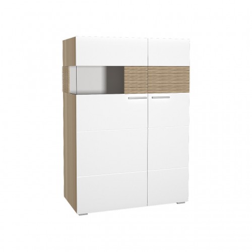 Шафа-вітрина права Comforti A Blonski дуб сонома трюфель/білий глянець 