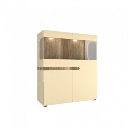 Вітрина Letis V Blonski кремовий глянець/дуб каньйон
