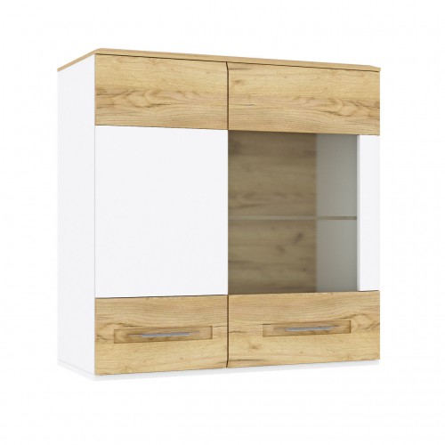 ​Вітрина навісна Camilla H Blonski дуб крафт золотий/білий матовий