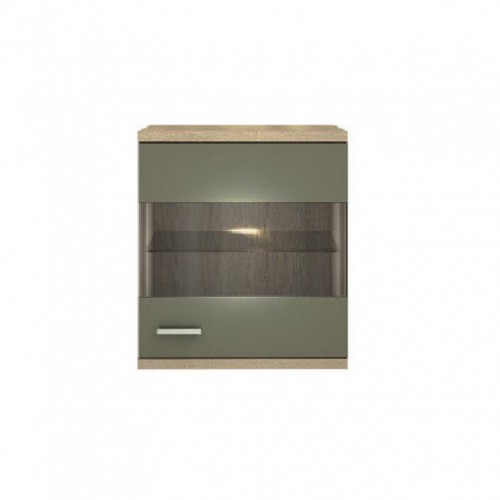 Шафа-вітрина навісна права Montreal F Blonski  дуб Сонома трюфель сірий графіт глянець