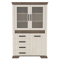 Вітрина REG2W4S1D(1)  МАРСЕЛЬ Гербор ясен сніжний / дуб Сонома трюфель