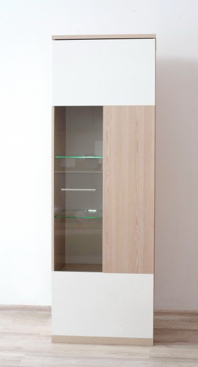 Вітрина 1-дверна Embawood Хельсінкі White, Oak rhodos light