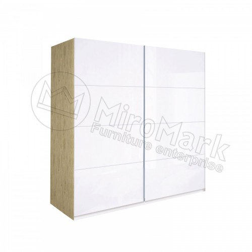 ШАФА-КУПЕ Флоренція 2,5м МіроМарк білий глянець / дуб сан-марино
