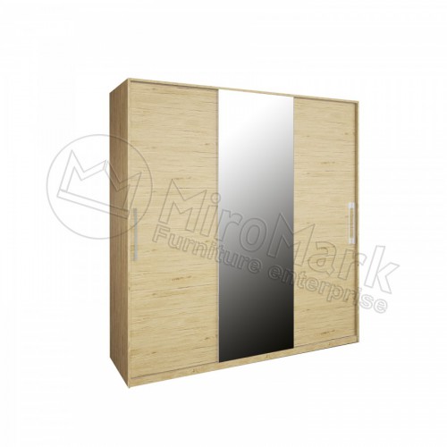 ШАФА-КУПЕ Соната 2,0м Дзеркало МіроМарк Глянець білий / Дуб Сан Марино
