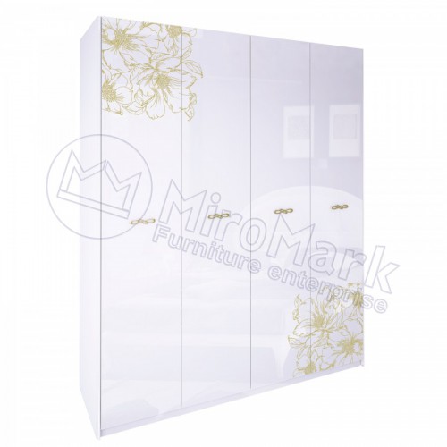 ​ШАФА Піонія 4дв МіроМарк глянець білий