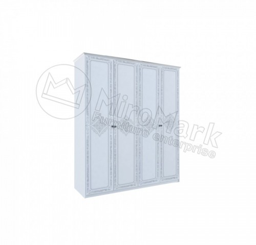 ШАФА Луїза 4дв БезДзеркал МіроМарк глянець білий