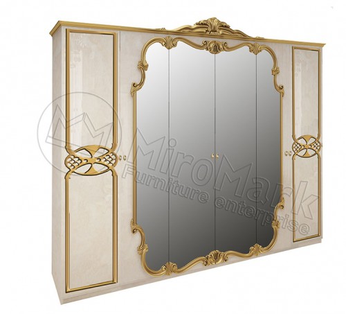 ​Шафа Вікторія 6-дверна з дзеркалами МіроМарк Радіка Беж.