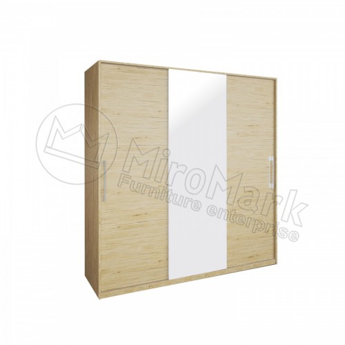 ШАФА-КУПЕ Соната 2,0м Декор МіроМарк Глянець чорний / Горіх Балтімор