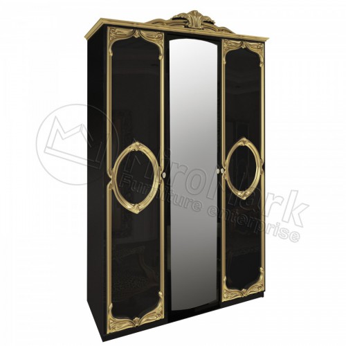 ШАФА Реджина Чорна 3дв МіроМарк чорний глянець