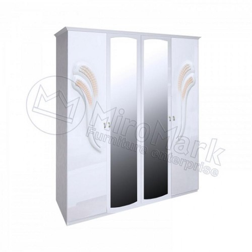 ​ШАФА Лола 4дв МіроМарк білий глянець