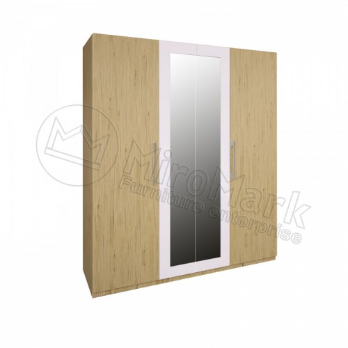 ШАФА Соната 4дв МіроМарк Глянець білий / Дуб Сан Марино