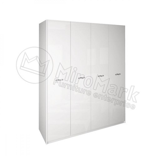 ​ШАФА Імперія 4дв БезДзеркал МіроМарк  білий глянець
