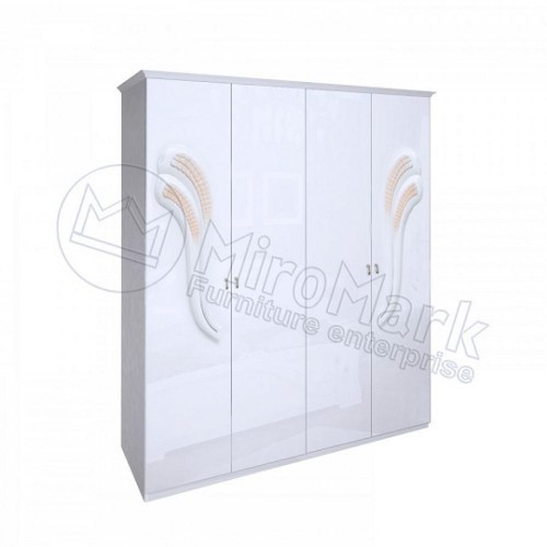 ​ШАФА Лола 4дв БезДзеркал МіроМарк білий глянець