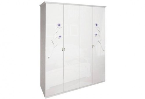 ​ШАФА Лулу 4дв БезДзеркал МіроМарк білий глянець