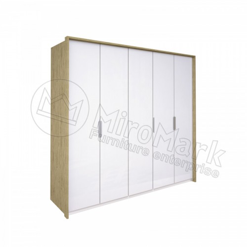 ШАФА Флоренція 5дв БезДзеркал МіроМарк білий глянець / дуб сан-марино