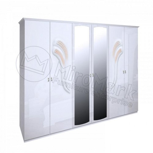 ​ШАФА Лола 6дв МіроМарк білий глянець