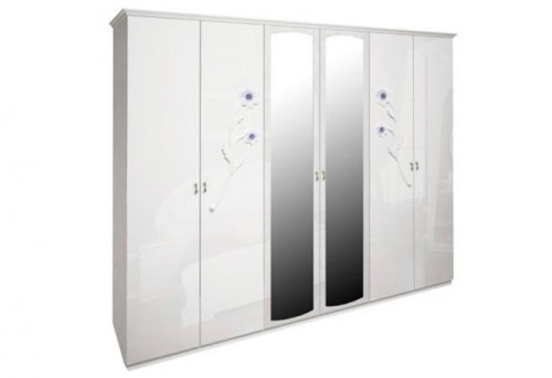 ШАФА Лулу 6дв МіроМарк білий глянець