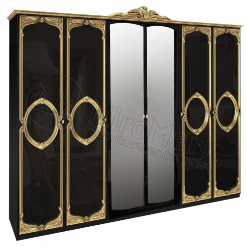 ШАФА Реджина Чорна 6дв  МіроМарк чорний глянець