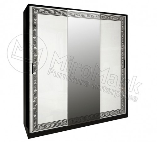 ШАФА-КУПЕ Віола 2,0м МіроМарк Глянець Білий/Чорний Матовий