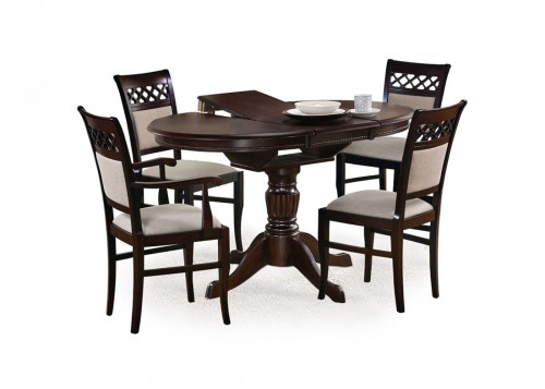 Обеденный стол Halmar William 90÷124/90/75 см Темный орех