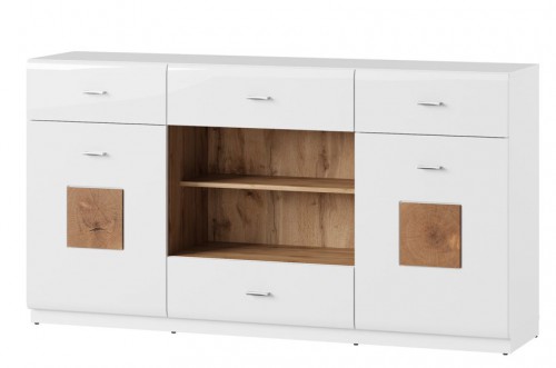 Комод WOOD 46 SZYNAKA 168 x 89 x 40 білий / дуб вотан