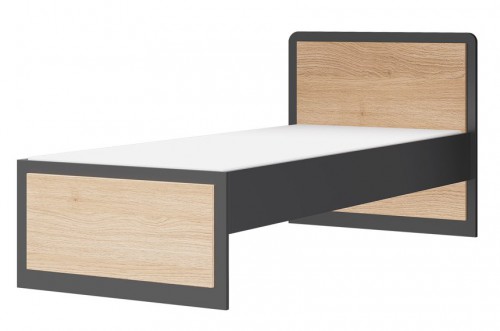 Ліжко 120х200 WOW 10 SZYNAKA дуб нагано / зелена ігуана / графіт