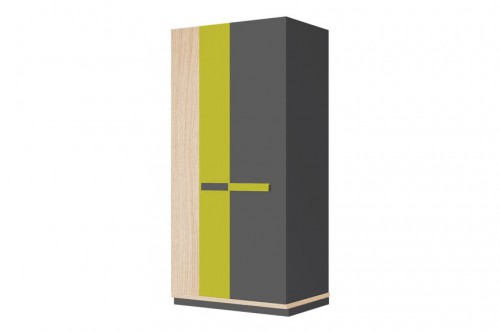 Шафа 2-дверна Wow 04 SZYNAKA дуб нагано / зелена ігуана / графіт