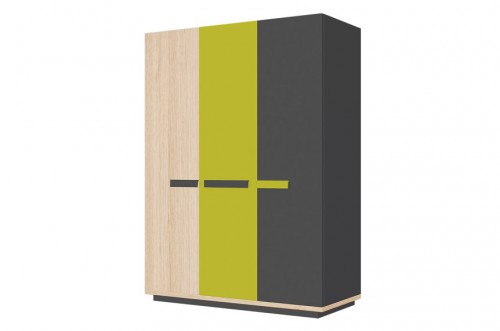 Шафа 3-дверна Wow 05 SZYNAKA дуб нагано / зелена ігуана / графіт