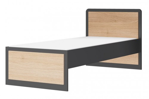 Ліжко 90х200 WOW 09 SZYNAKA дуб нагано / зелена ігуана / графіт