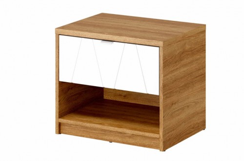 Тумба приліжкова ZEFIR 78 SZYNAKA горіх сан-дієго / білий глянець