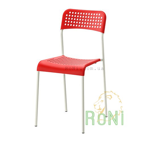 Кресло красное, рама белая ADDE 902.191.84 IKEA