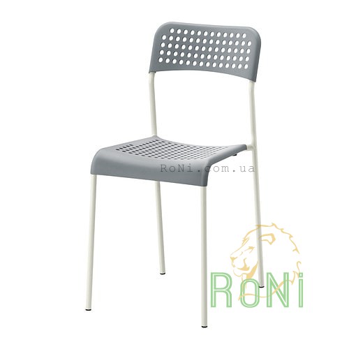 Кресло серое, рама белая ADDE 102.259.28 IKEA