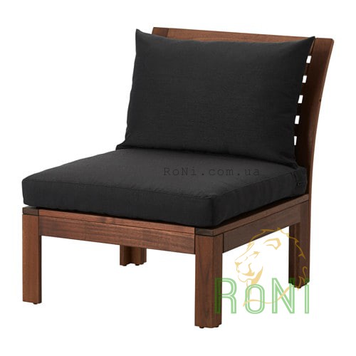 Садовое кресло, коричневая морилка, подушки черные APPLARO 090.540.17 IKEA
