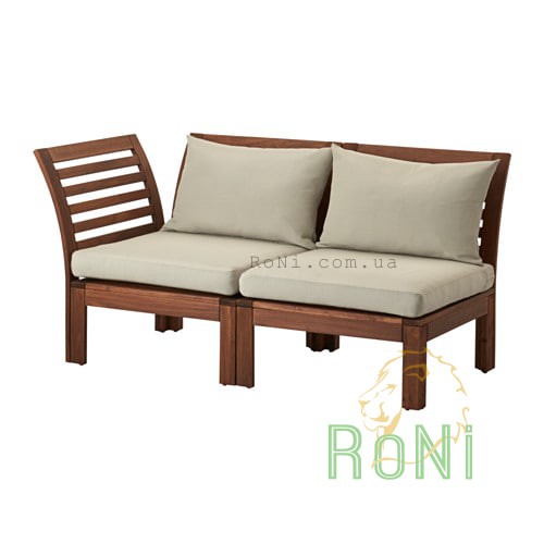 2-местный садовый диван коричневый,  подушки бежевые, APPLARO 590.968.83 IKEA