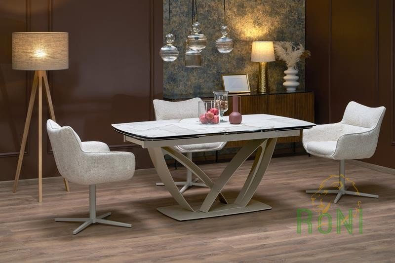 Фото2.Розкладний стіл BENJAMIN, бежевий / кашемір