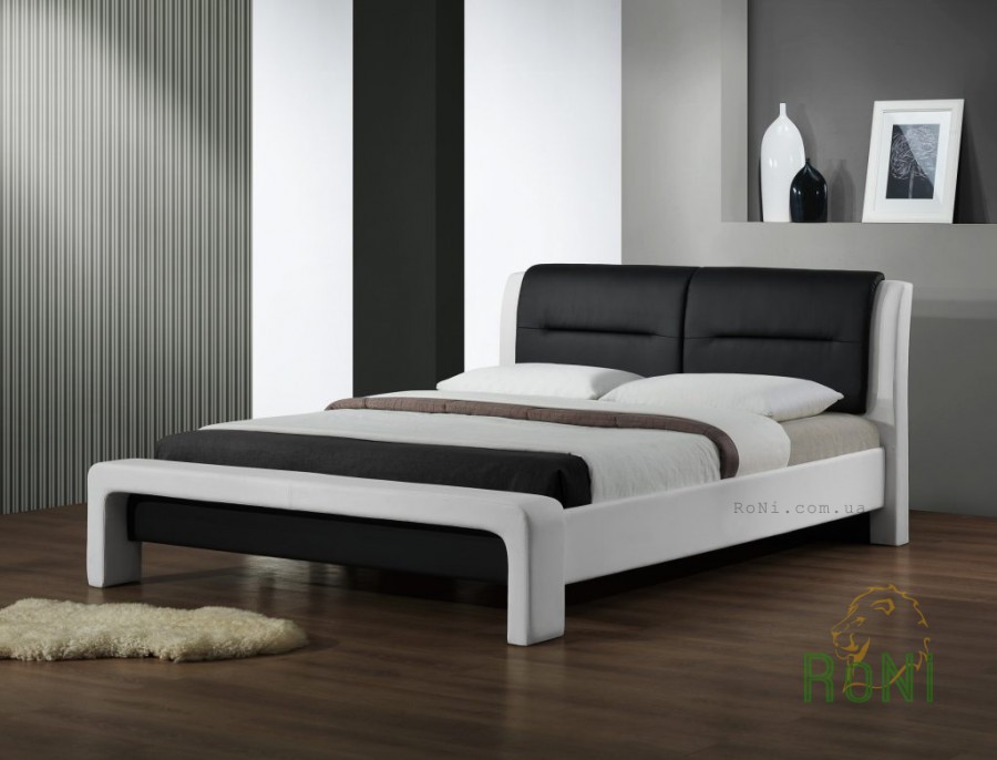 Двоспальне ліжко Halmar Cassandra 160х200 Чорно-біле