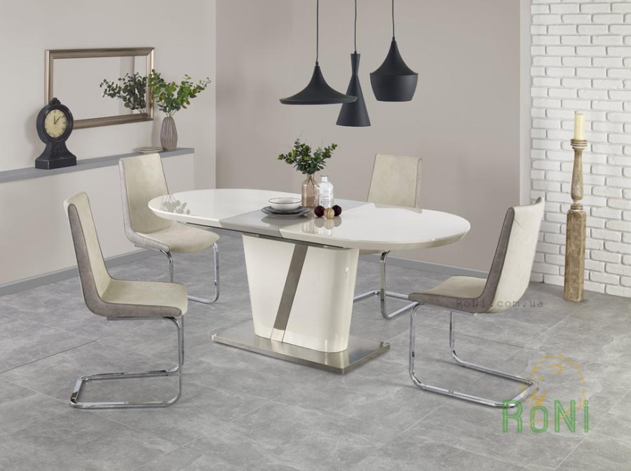 Обідній стіл Halmar Iberis 160-200x90x76 см Білий/Сірий